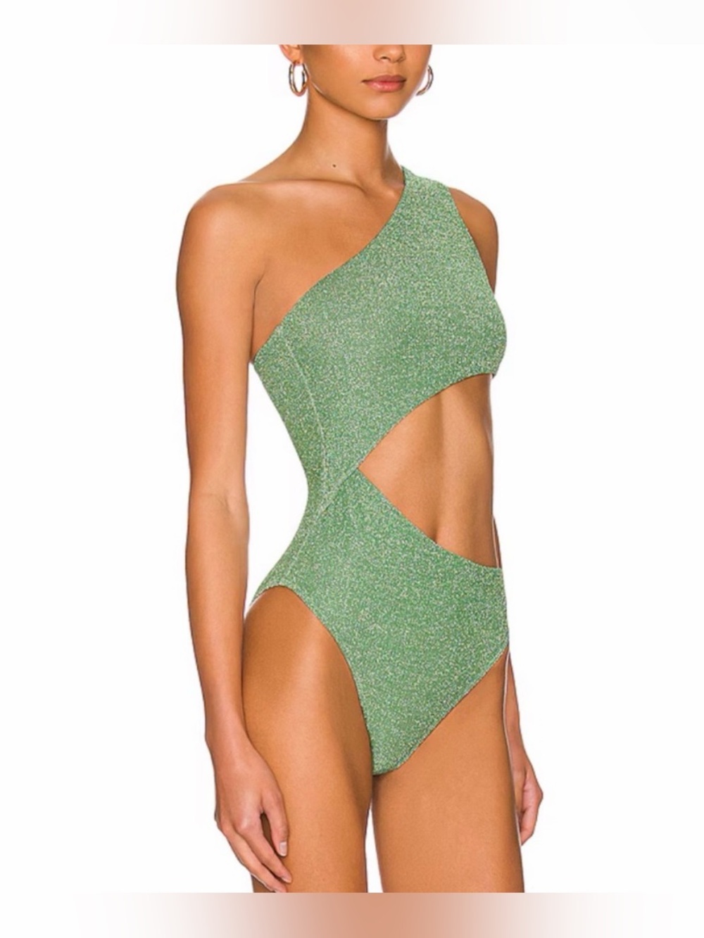 BEACH RIOT CELINE ONE PIECE EMERALD SWIMSUIT, SIZE SMALL